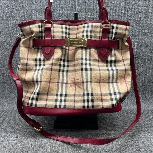 Burberry Brown Canvas Satchel 288-122824 - Picture 2 of 15